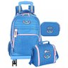 Kit Mochila Feminina Escolar Stitch Lancheira + Estojo Grande Azul - 1