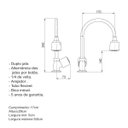 Ver imagem 2 de Torneira Cozinha Gourmet Mesa 2 Jatos 3069