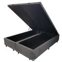Ver imagem 1 de Cama Box Bau Cinza Suede King 1,93cm Premium Blindada Super Reforçada