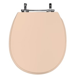 Assento Sanitário Poliéster para Louça de Ville (deca) Aço (reb. Oculto) Rosa Floral