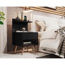 Ver imagem 4 de Mesinha de Cabeceira Quarto Cama Pés Palito Decoração Preto