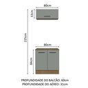 Ver imagem 4 de Kit com Balcão e Armário Aéreo Multiuso 80cm Agata Madesa
