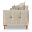 Ver imagem 6 de Sofá Living 3 Lugares Bouclê Bege 2.20m Pés em Madeira Bz Home Decor