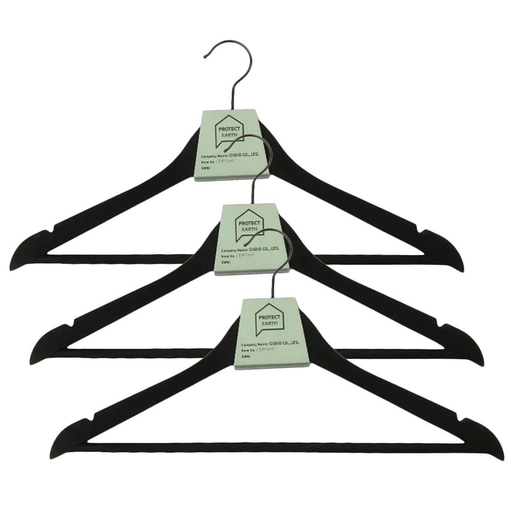 Conjunto de Cabides em Plástico Cazza Preto 3 Unidades - 1