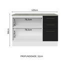 Ver imagem 4 de Balcão de Pia Cozinha 2 Portas e 3 Gavetas (Com Tampo) Branco/Preto Agata Madesa