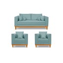 Ver imagem 2 de Kit 2 Poltrona + Sofa 3 Lugar Benny Oliva Verde Oliva Tefi Estofados