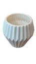 Ver imagem 2 de Vaso de Cerâmica Branco Riscado 14 x 11 cm