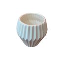 Ver imagem 2 de Vaso de Cerâmica Branco Riscado 14 x 11 cm