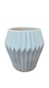 Ver imagem 1 de Vaso de Cerâmica Branco Riscado 14 x 11 cm
