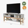 Rack para Tv Sala Quarto Home Balcão Bancada Mdf 135cm Branco Off White Nature Tóquio Permobili - 4