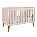 Ver imagem 2 de Jogo de Quarto para Bebê Completo 2 Portas Théo New Rosa Fosco com Madeira - Reller