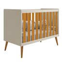 Ver imagem 5 de Jogo de Quarto Infantil Isis Cômoda 1 Porta e Berço Areia/savana Pés Retrô P/ Quarto de Bebê Reller