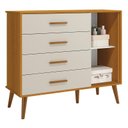 Ver imagem 4 de Jogo de Quarto Infantil Isis Cômoda 1 Porta e Berço Areia/savana Pés Retrô P/ Quarto de Bebê Reller