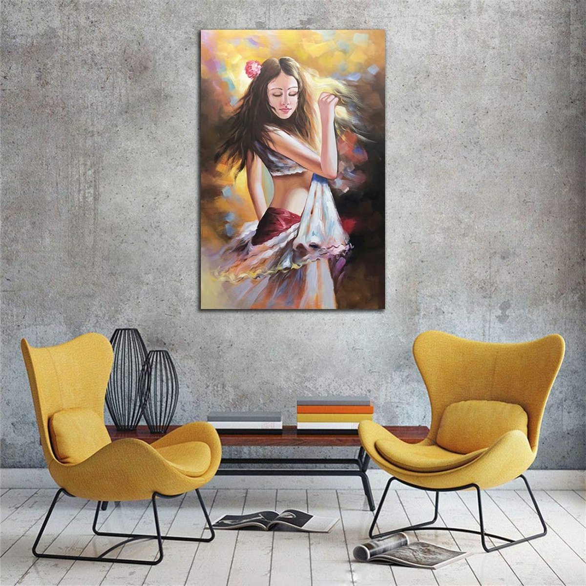 Quadro Pintura Tela garota óleo linda dança Decorativo 5228: 120cm (A) x 180cm (L) - 2