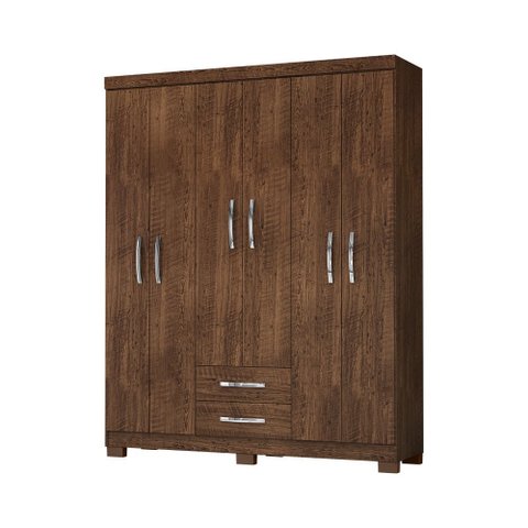 Roupeiro 149cm 6 Portas 2 Gavetas sem Espelho - Ssx Multicoisas