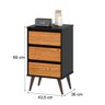 Mesa de Cabeceira Quarto Retro Wood 3 Gavetas - 4