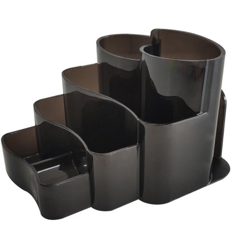 Porta Canetas e Objetos com 7 Divisórias Organizador de Mesa Escritório Fumê Dellocolor