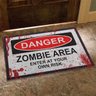 Capacho em Vinil Danger Zombie Area - 60 x 40cm - 1