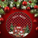 Ver mais imagens de Saia Tapete Base Árvore de Natal Modelo 5 Decoração Papai Noel Enfeite Natalino Luxo Luvinco