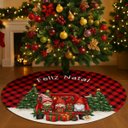 Ver imagem 7 de Saia Tapete Base Árvore de Natal Modelo 5 Decoração Papai Noel Enfeite Natalino Luxo Luvinco