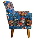 Ver imagem 3 de Poltrona Decorativa Infantil Para Quarto Sala De Brinquedos Suede Estampa Cachorros Pé Castanho