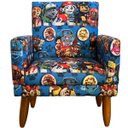 Ver imagem 2 de Poltrona Decorativa Infantil Para Quarto Sala De Brinquedos Suede Estampa Cachorros Pé Castanho