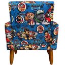 Ver imagem 5 de Poltrona Decorativa Infantil Para Quarto Sala De Brinquedos Suede Estampa Cachorros Pé Castanho