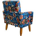 Ver imagem 4 de Poltrona Decorativa Infantil Para Quarto Sala De Brinquedos Suede Estampa Cachorros Pé Castanho