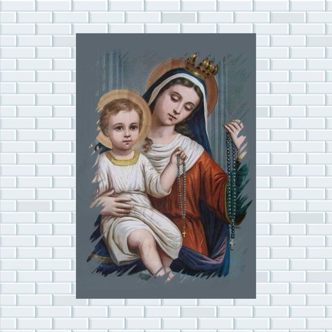 Placa Decorativa MDF Nossa Senhora Do Rosário Tamanho 20x27cm