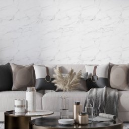 Papel de Parede Adesivo Lavável Mármore Branco Vinílico para Quarto Sala Varanda Escritório 1m X 40c - 3