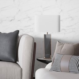 Papel de Parede Adesivo Lavável Mármore Branco Vinílico para Quarto Sala Varanda Escritório 1m X 40c - 2
