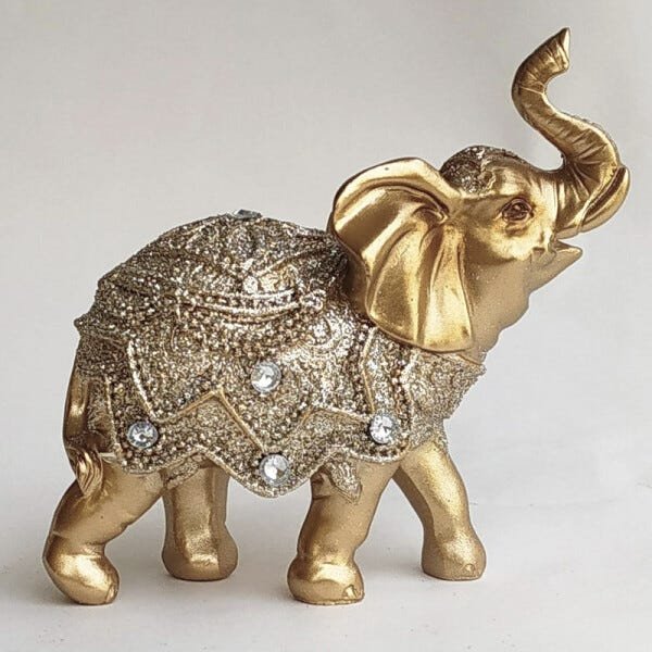 Elefante Decorativo Em Resina Indiano Sabedoria Sorte estátua estatueta Peq - 5