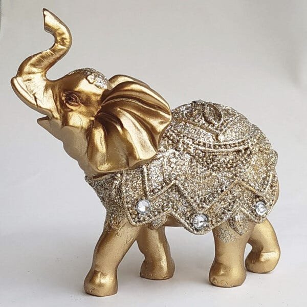 Elefante Decorativo Em Resina Indiano Sabedoria Sorte estátua estatueta Peq - 2