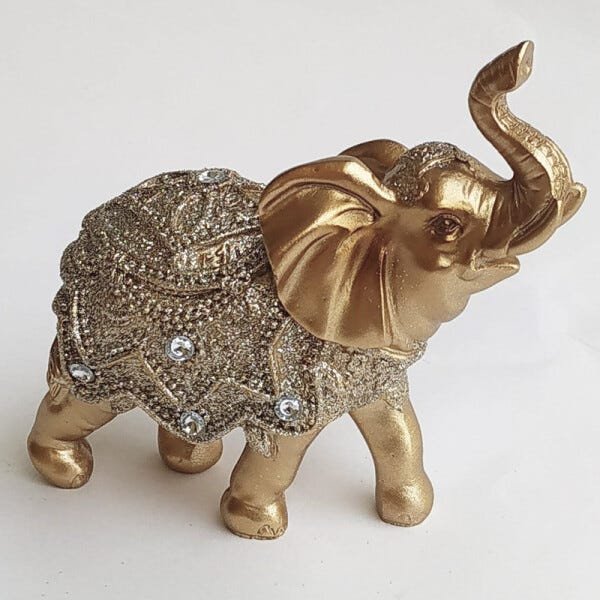 Elefante Decorativo Em Resina Indiano Sabedoria Sorte estátua estatueta Peq - 4