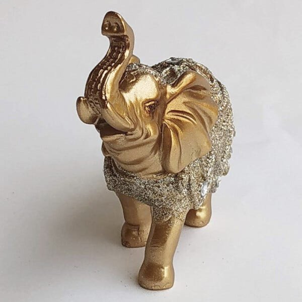 Elefante Decorativo Em Resina Indiano Sabedoria Sorte estátua estatueta Peq - 3