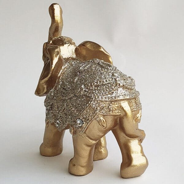 Elefante Decorativo Em Resina Indiano Sabedoria Sorte decoração estatueta Top - 6