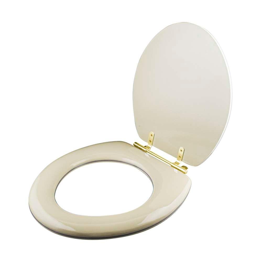 Assento Sanitario Almofadado Convencional Oval Bone para Vaso Ideal Standard com Ferragem Dourada - 2