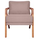 Ver imagem 4 de Kit 02 Poltronas Decorativas Mona Base Madeira Linho Rosê