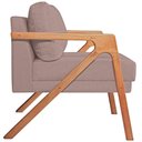 Ver imagem 3 de Kit 02 Poltronas Decorativas Mona Base Madeira Linho Rosê