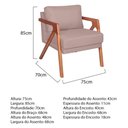 Ver imagem 2 de Kit 02 Poltronas Decorativas Mona Base Madeira Linho Rosê