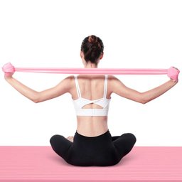 Faixa Elástica Resistente Para Treino Alongamentos Exercícios Fisioterapia Academia e Yoga - Rosa - 1