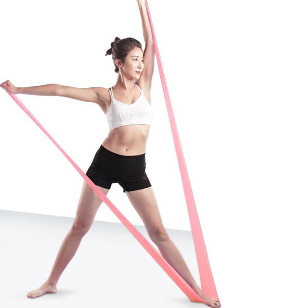 Faixa Elástica Resistente Para Treino Alongamentos Exercícios Fisioterapia Academia e Yoga - Rosa - 2