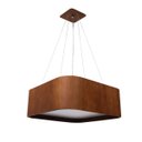 Ver imagem 3 de Lustre Pendente Madeira Arredondado 60x60cm Mel