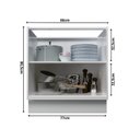 Ver mais imagens de Cozinha Compacta Modulada 7 Portas 3 Gavetas 100% MDF Sevilha Branco/Artico