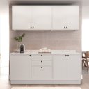 Ver imagem 1 de Cozinha Compacta Modulada 7 Portas 3 Gavetas 100% MDF Sevilha Branco/Artico