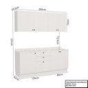 Ver imagem 3 de Cozinha Compacta Modulada 7 Portas 3 Gavetas 100% MDF Sevilha Branco/Artico