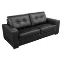 Ver imagem 1 de Sofá de Couro 3 Lugares Londres 206cm M06 Cor Preto 450 - Amarena Móveis