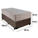 Ver imagem 4 de Cama Box Baú Suede Solteiro + Colchão Sereneprime Molas Ensacadas 88x188x69 Marrom