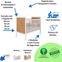 Ver imagem 3 de Berço Mini Cama Cloe Padrão Americano 2 em 1 100% Mdf Faura