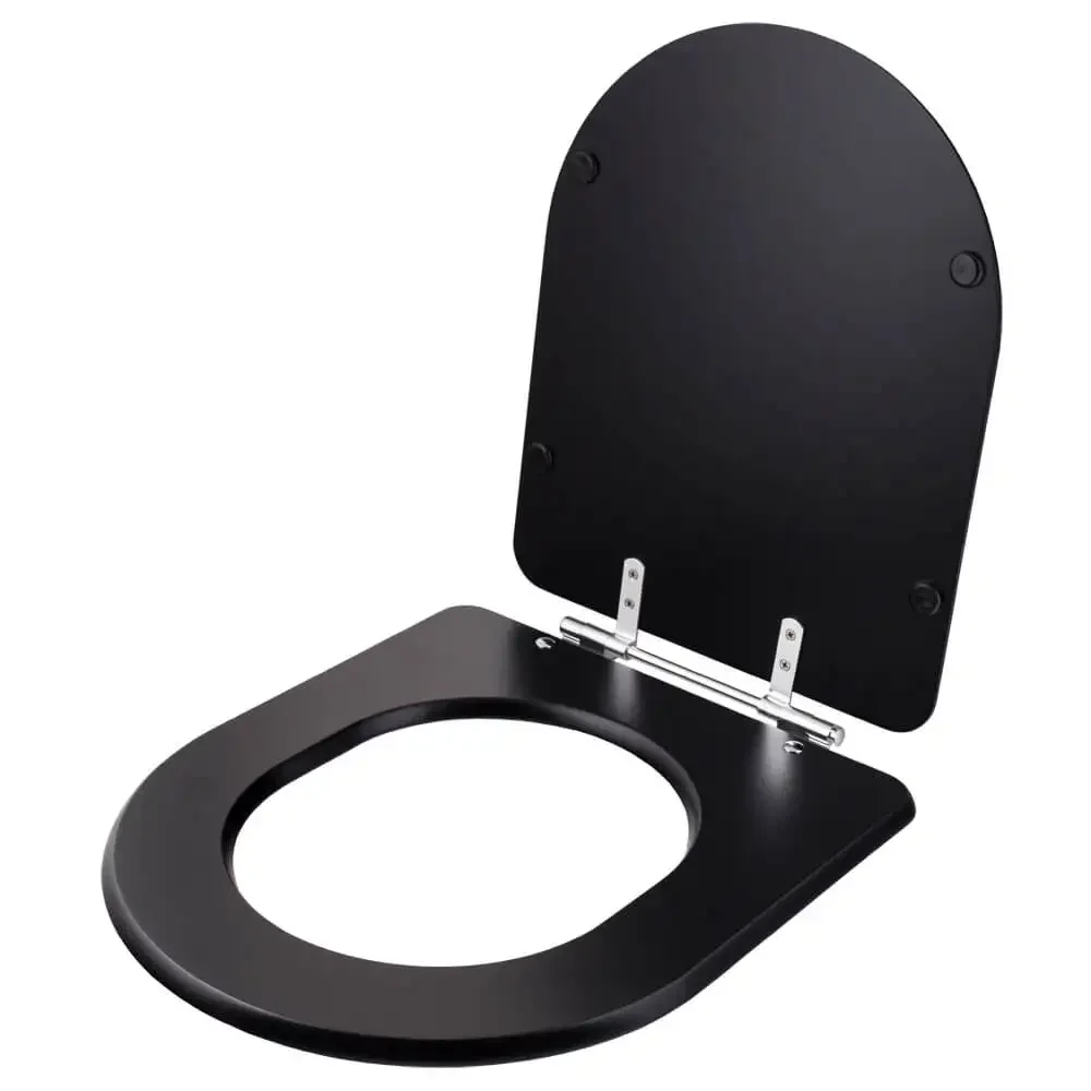 Assento Sanitário Acrílico Carrara Preto Fosco para vaso Deca - 2